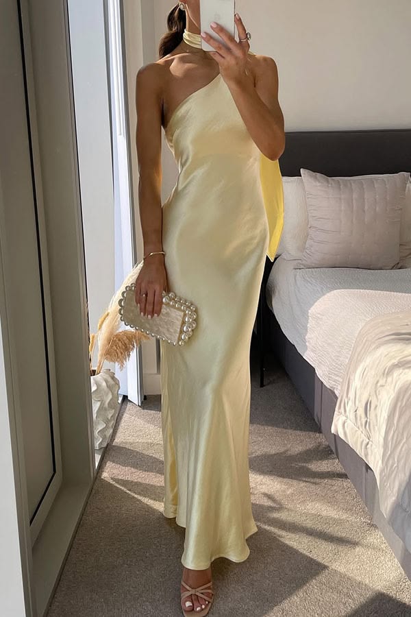ZEYA - Alice One-Shoulder Silk Evening Gown