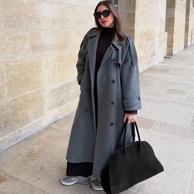 ZEYA - Alicia Gray Belted Long Coat
