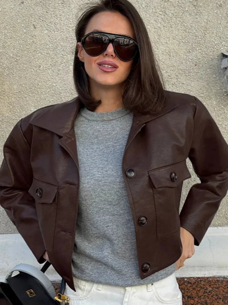 ZEYA - Aliyah Cropped Faux Leather Jacket