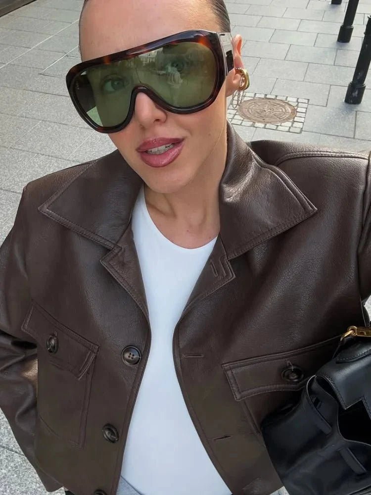ZEYA - Aliyah Cropped Faux Leather Jacket