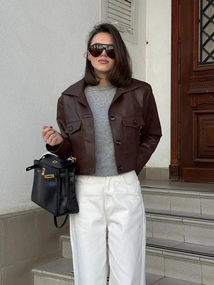 ZEYA - Aliyah Cropped Faux Leather Jacket