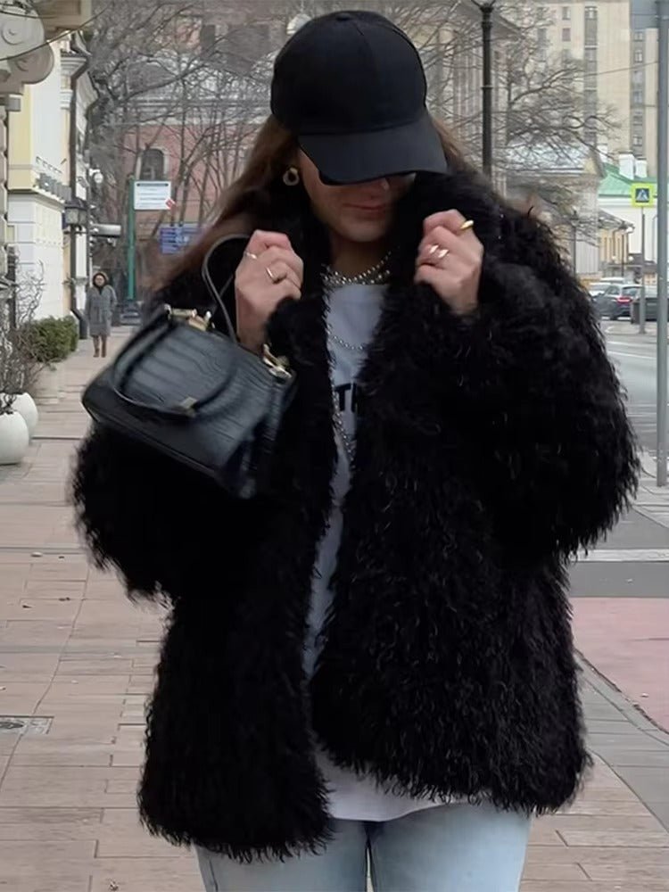 ZEYA - Almira Fuzzy Faux Fur Coat