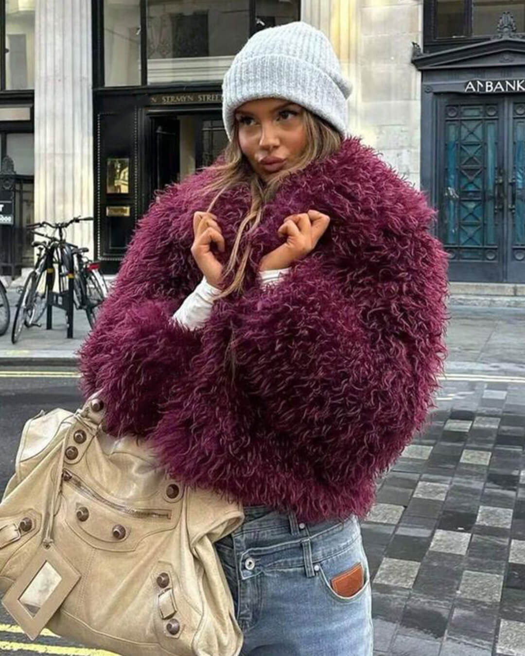 ZEYA - Almira Fuzzy Faux Fur Coat