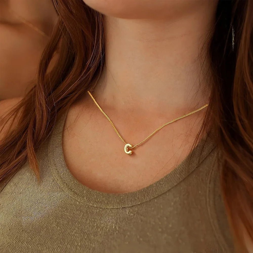 ZEYA - Alouette Gold Bubble Initial Necklace