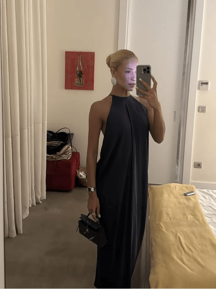 ZEYA - Althea Satin Halter Maxi Dress