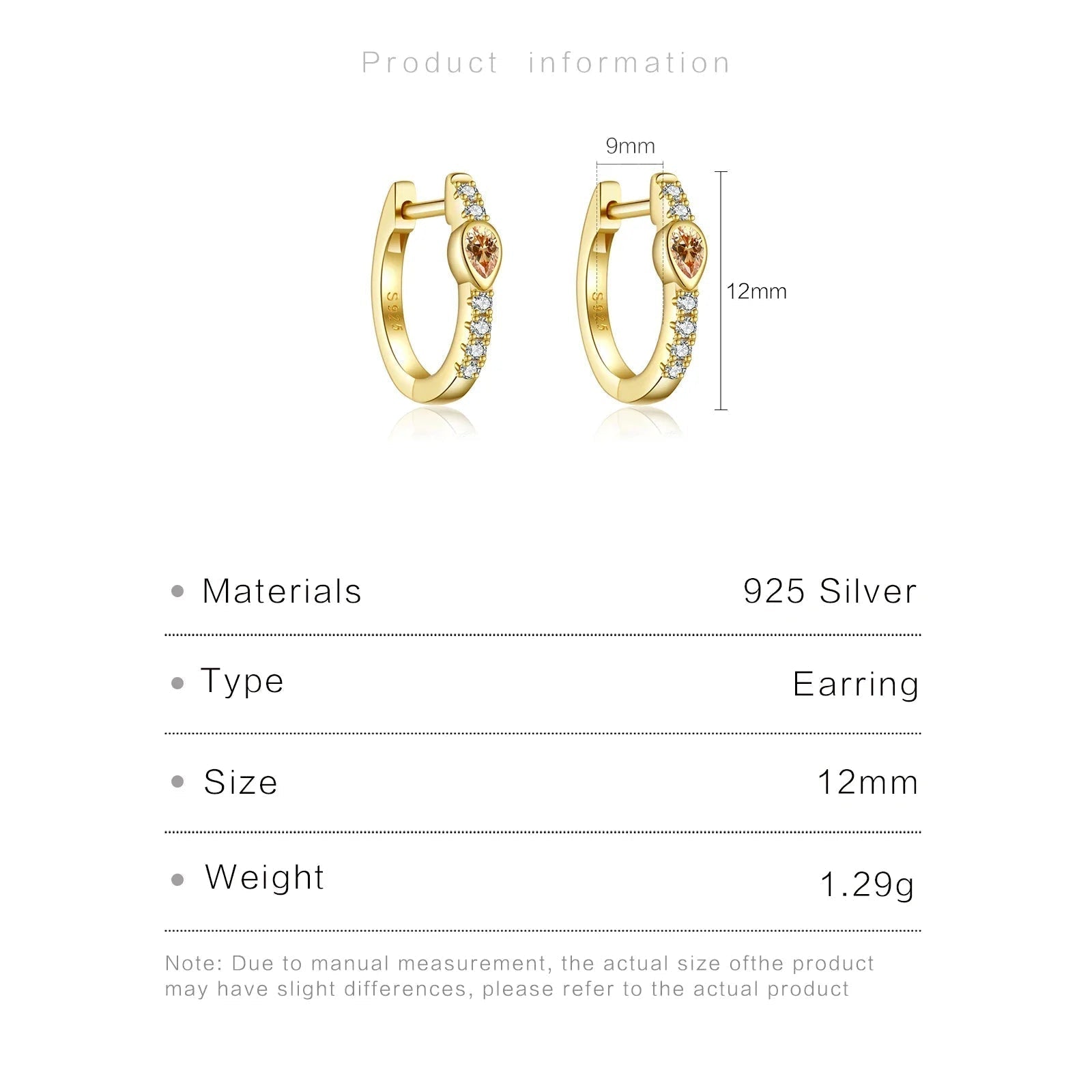 ZEYA - Amber Hoop Earrings