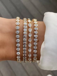 Pulsera de tenis Arabella con circonia en corte de corazón