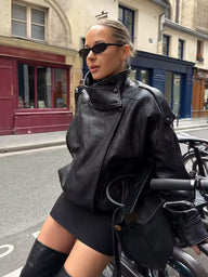 Bianca Asymmetric Button Pocket Jacket
