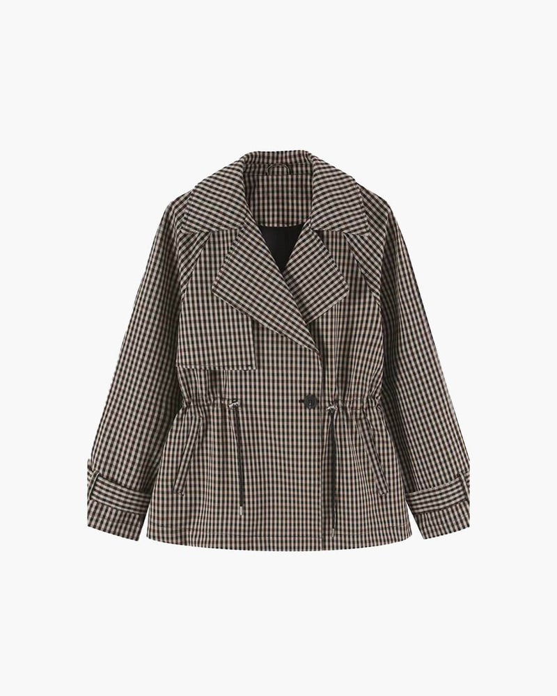 ZEYA - Billie Drawstring Gingham Short Trench