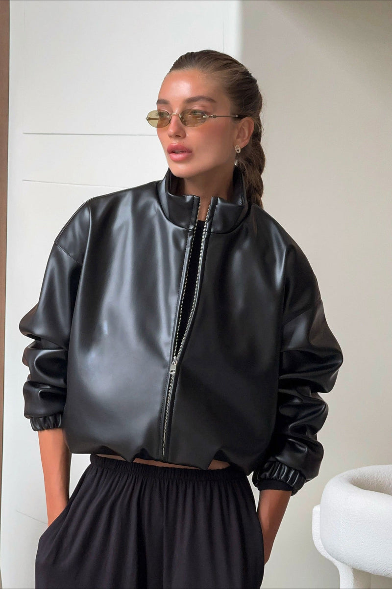 ZEYA - Blake Cropped Leather Jacket