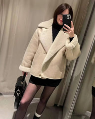 Chaqueta de cuero sintético tipo sherpa Blythe