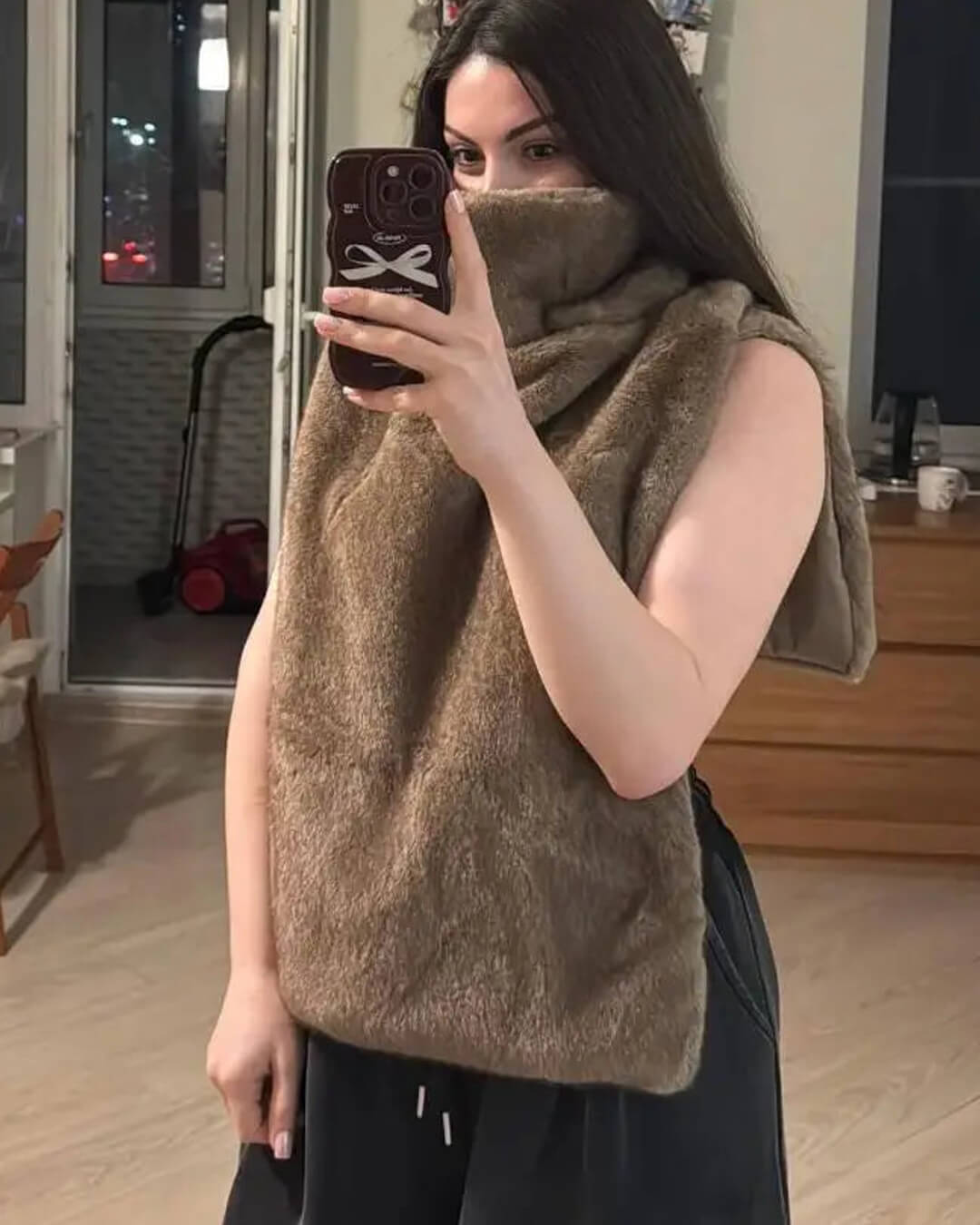 ZEYA - Carina Faux Fur Turtleneck Vest