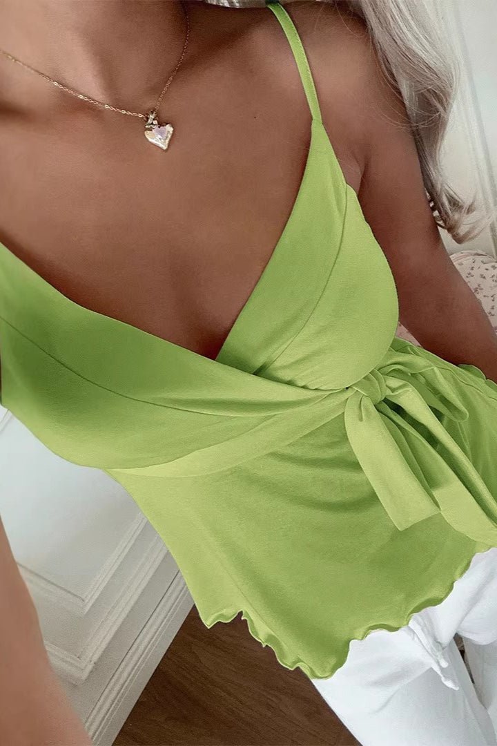 ZEYA - Carla V-Neck Wavy Silk Cami Top
