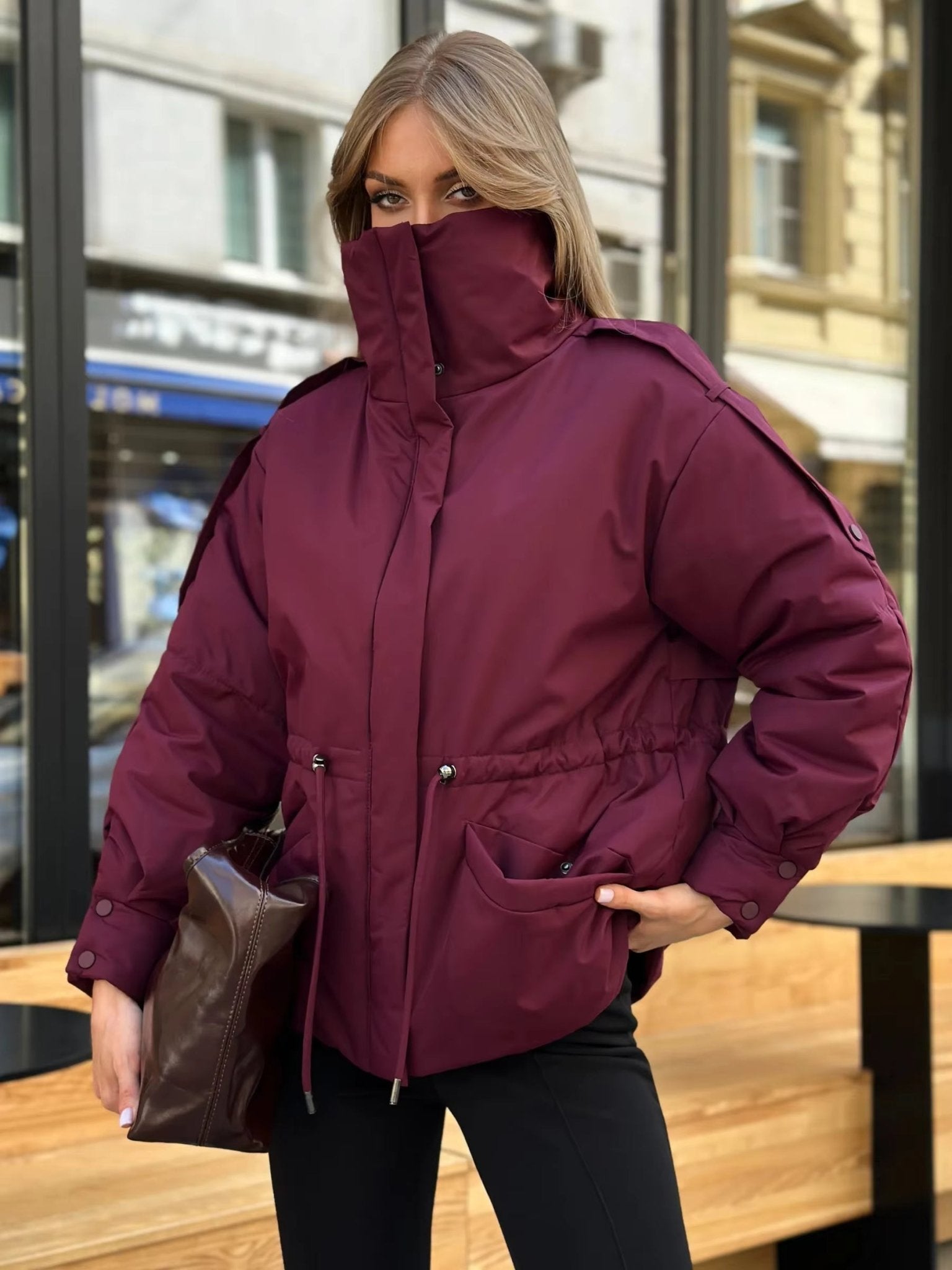 ZEYA - Carmen Oversized Drawstring Waist Puffer Jacket