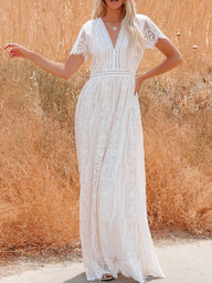 Vestido maxi Celestine de encaje bohemio
