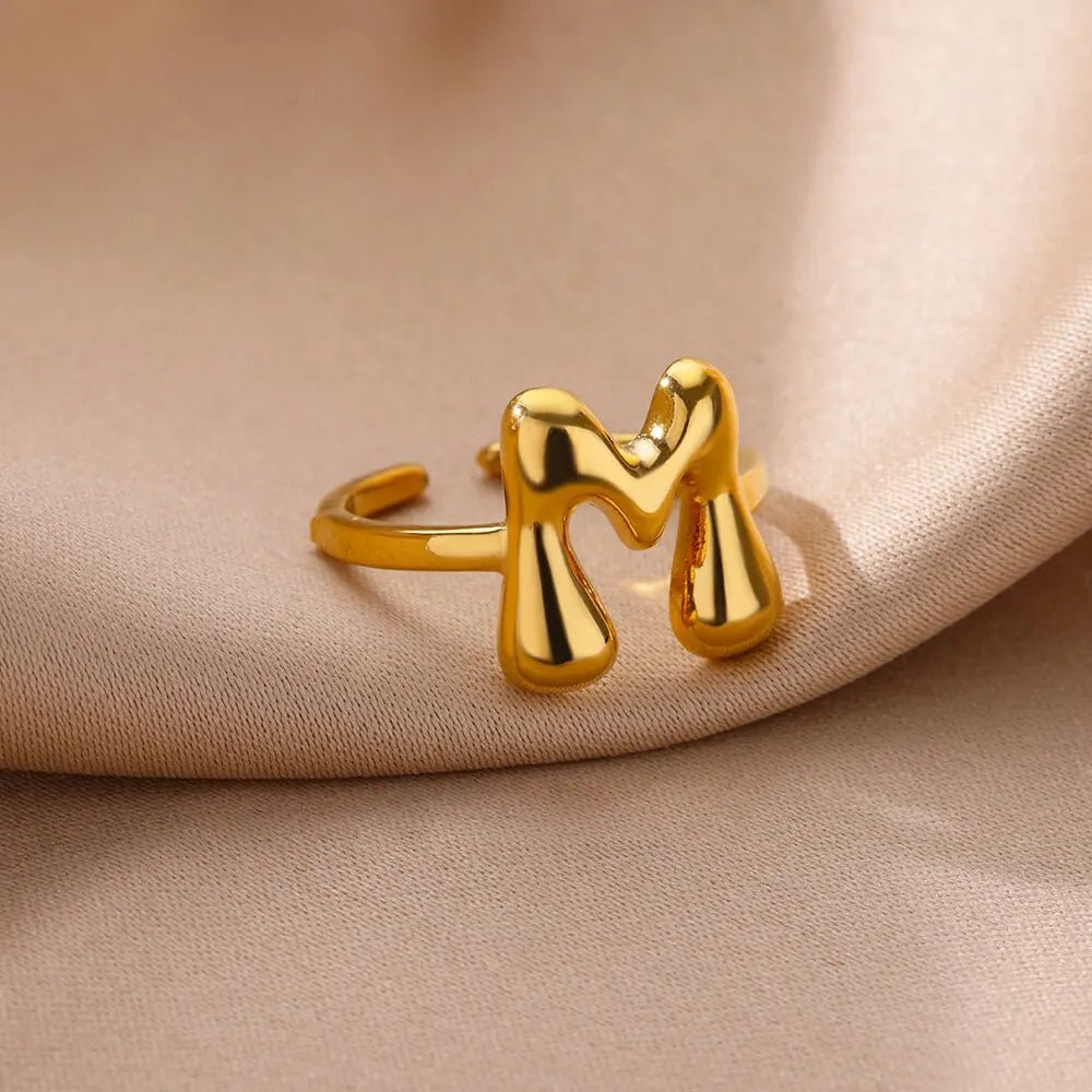 ZEYA - Cindella Adjustable Bubble Initial Ring