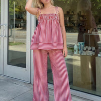 Claudia Striped Silk Pajama Set