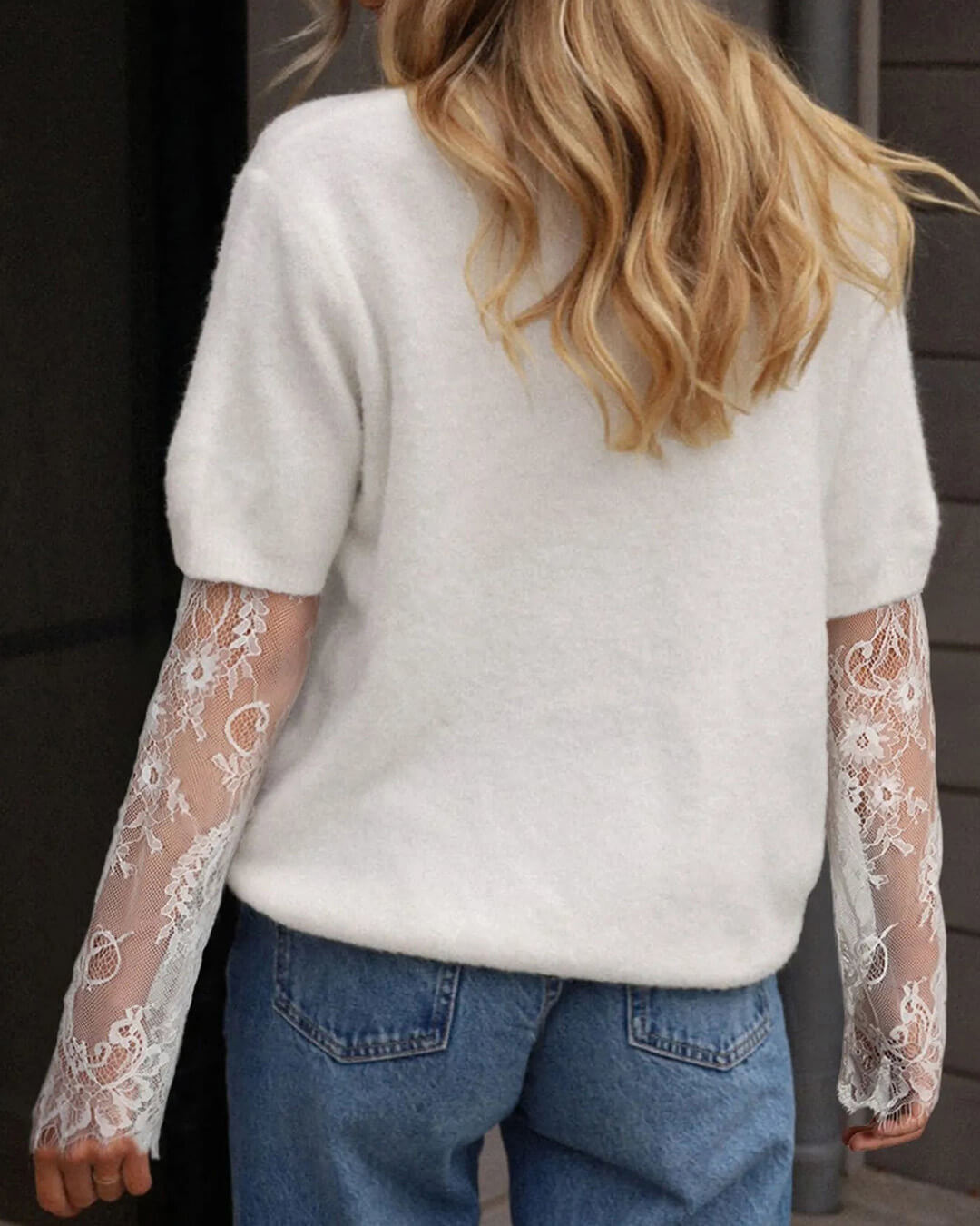 ZEYA - Colbie Lace Sleeves Sweater