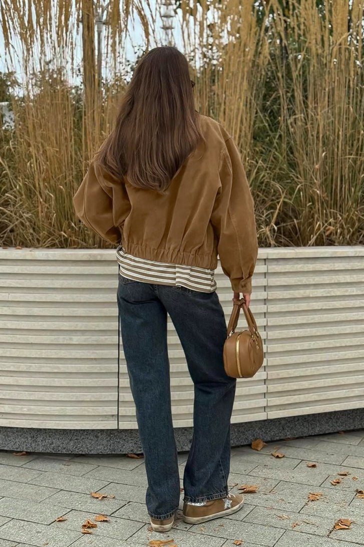 ZEYA - Daniela Suede Zip-Up Bomber Jacket