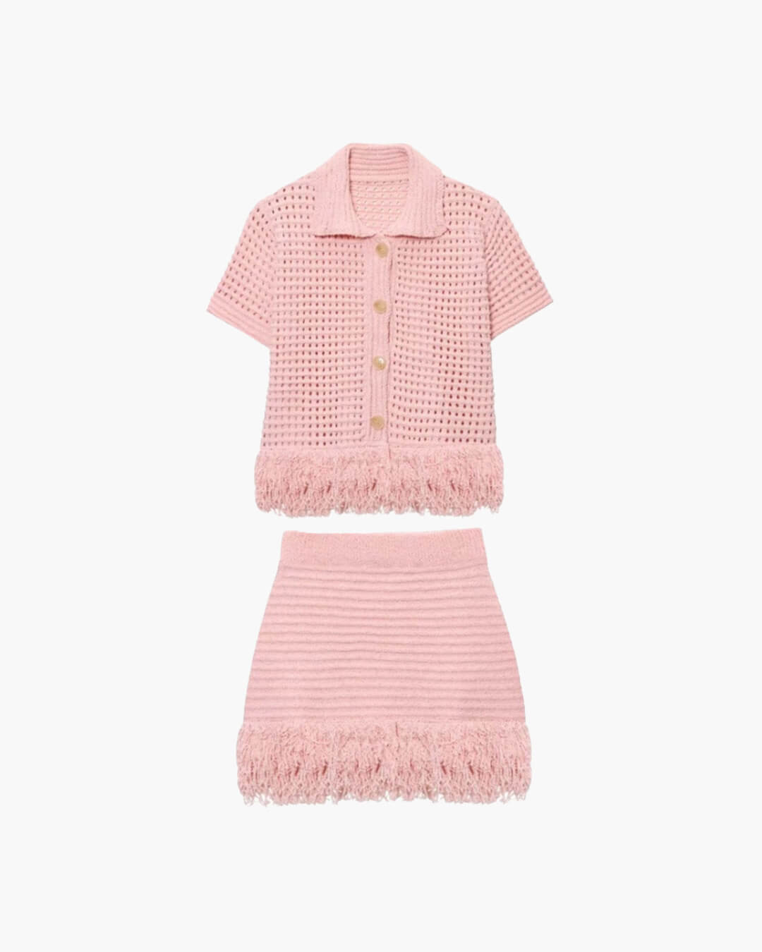 ZEYA - Demetra Knitted Tassel Skirt Set