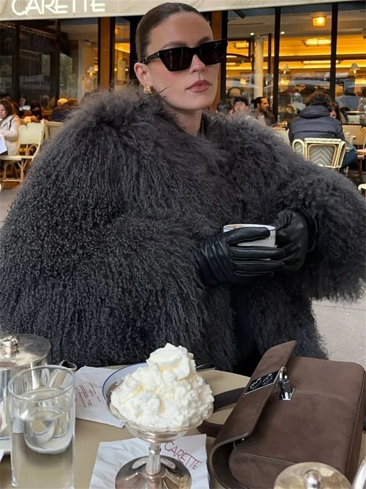 ZEYA - Diana Fluffy Cropped Faux Fur Coat