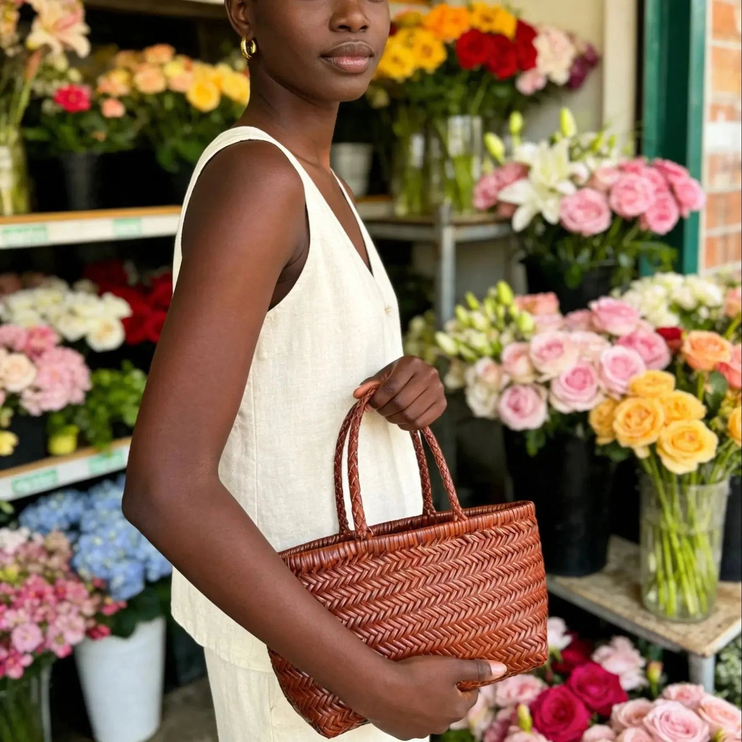 ZEYA - Eira Handwoven Leather Tote Bag