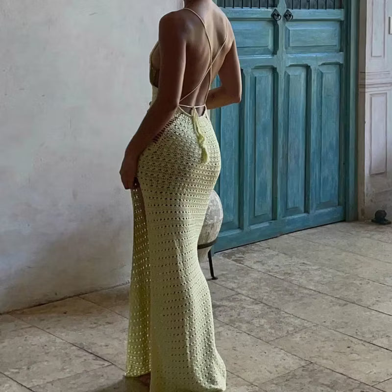 Elena vestido slip de crochet