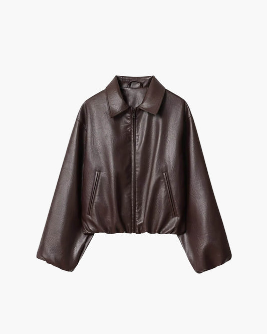 ZEYA - Elisabeta Zip Up Faux Leather Jacket