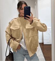 Cazadora Elisse tipo bomber de ante sintético