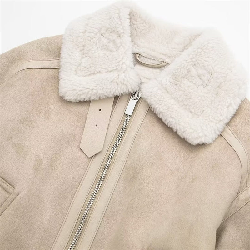 ZEYA - Elodie Suede Faux Fur Jacket
