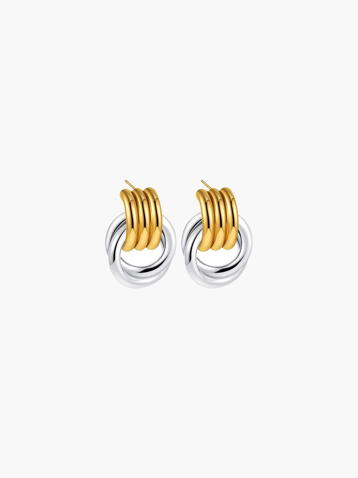 ZEYA - Emily Earrings - 18K Gold Plated Multilayer Circle Drop Earrings for Women
