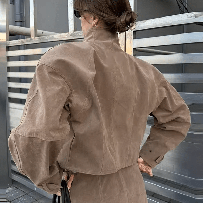 ZEYA - Emily Faux Suede Zip Jacket