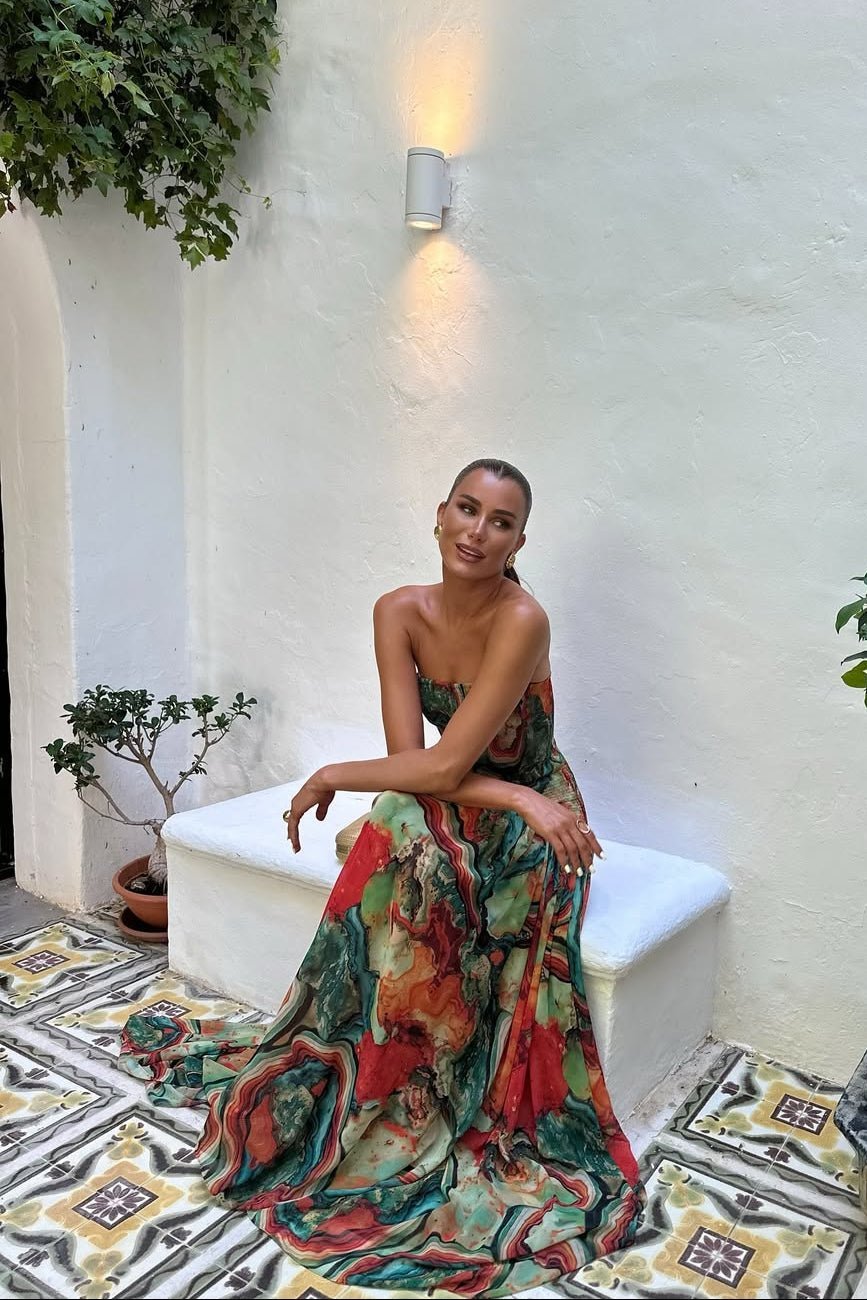 ZEYA - Emmy Strapless Abstract Maxi Dress