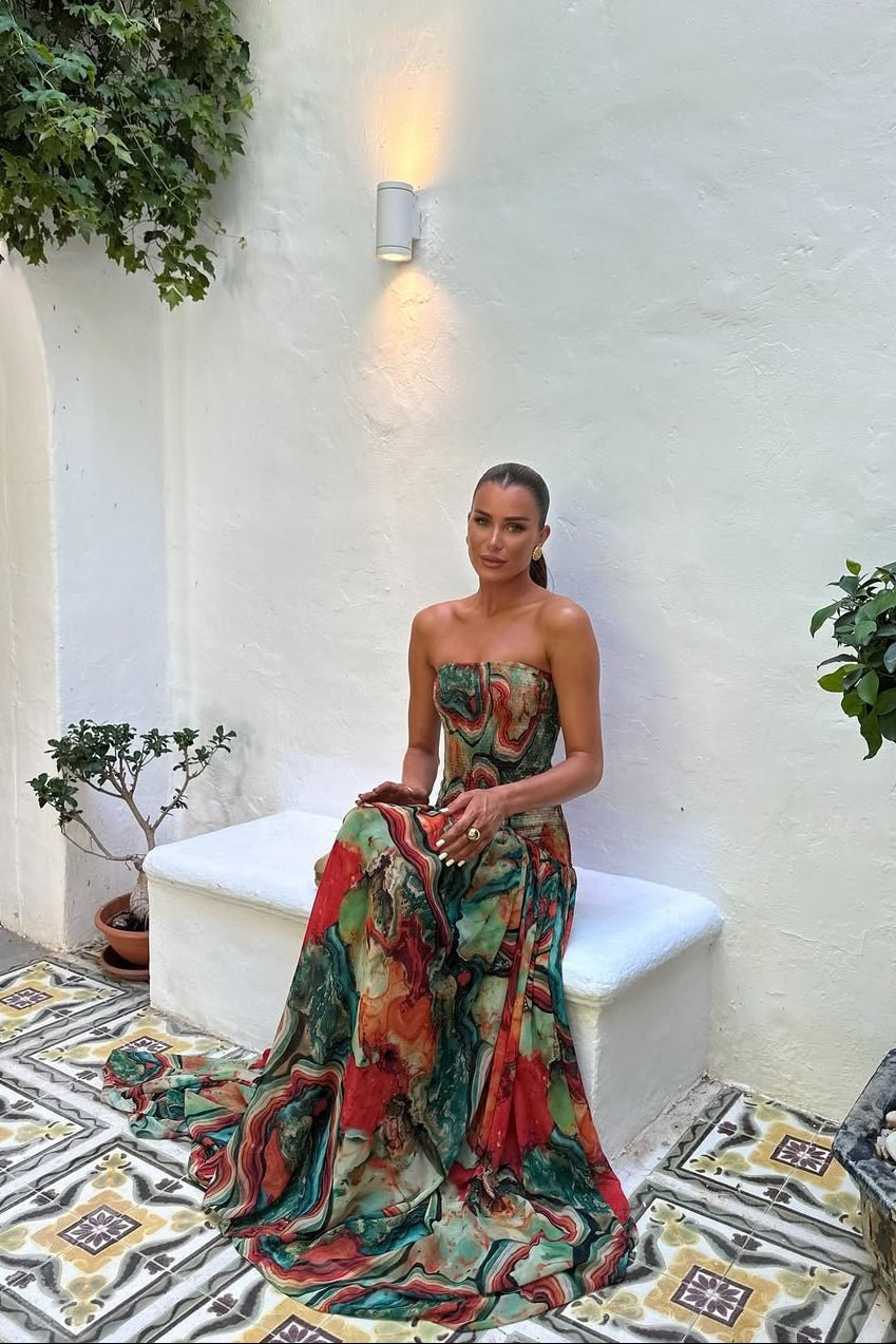 ZEYA - Emmy Strapless Abstract Maxi Dress