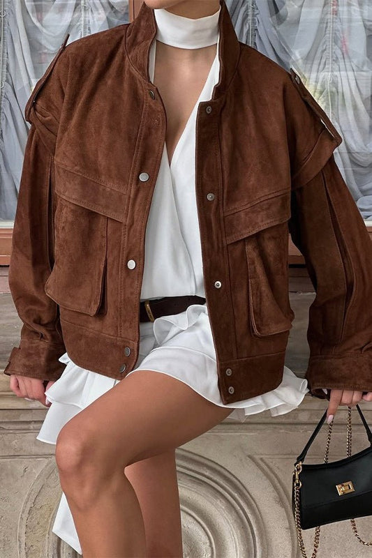 ZEYA - Esther Wide Shoulder Suede Jacket
