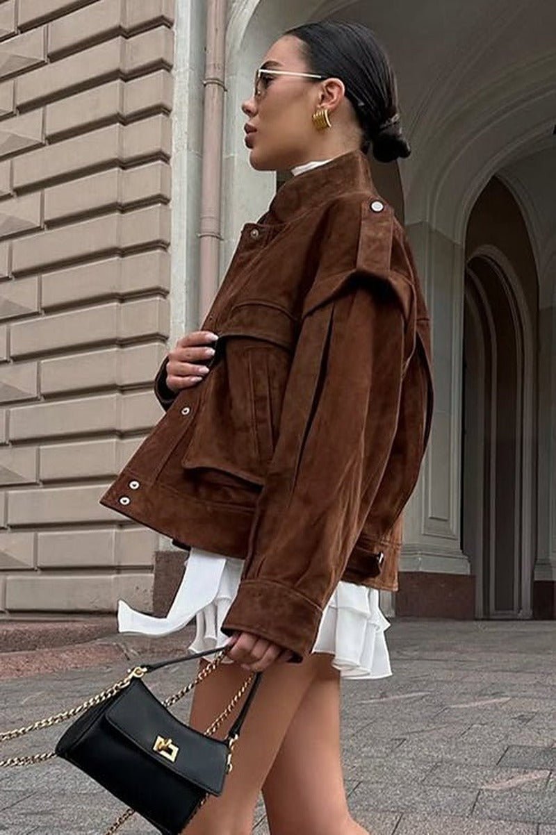 ZEYA - Esther Wide Shoulder Suede Jacket