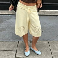 Shorts tipo culotte de pierna ancha Evelyn de punto