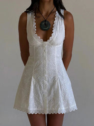 Vestido Mini Farrah con Botones en el Cuello