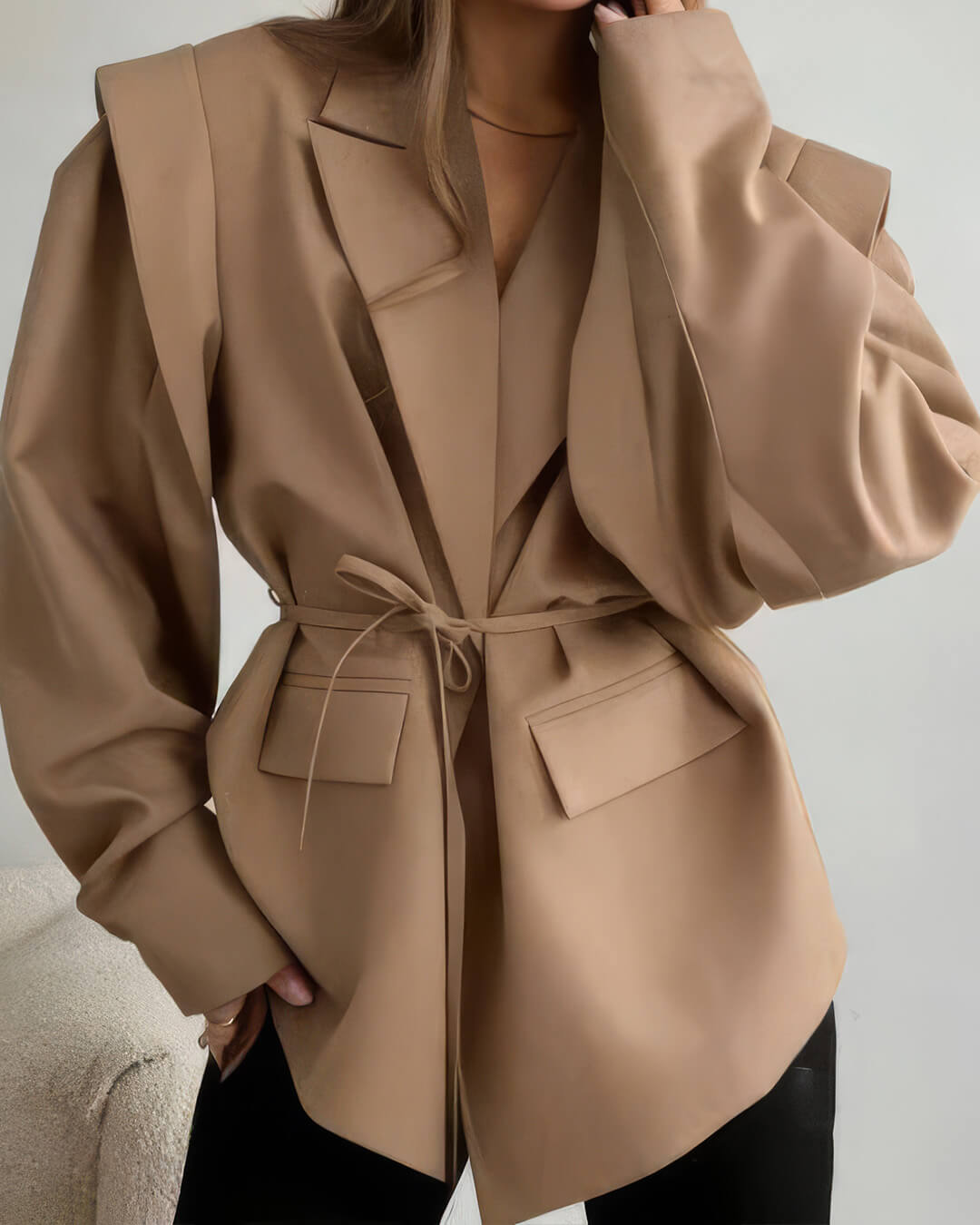 ZEYA - Filippa Wide Sleeve Belted Blazer