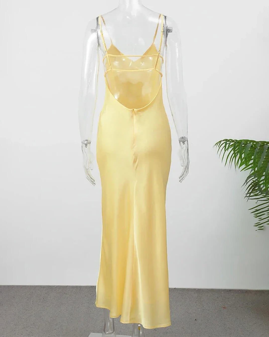 ZEYA - Fiora Satin Backless Maxi Dress