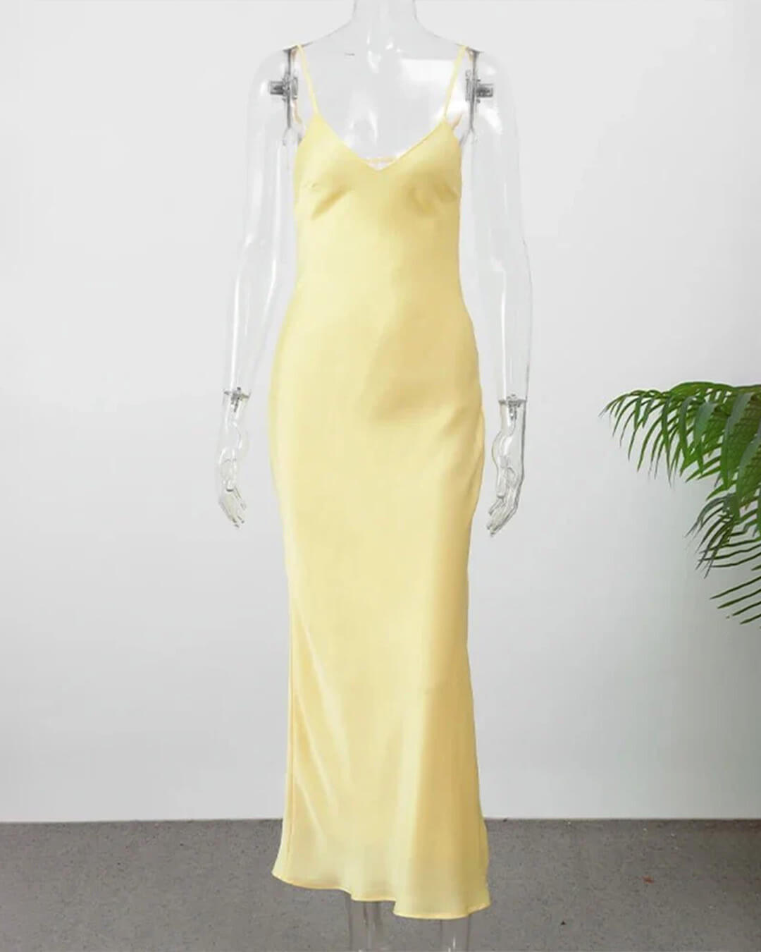 ZEYA - Fiora Satin Backless Maxi Dress