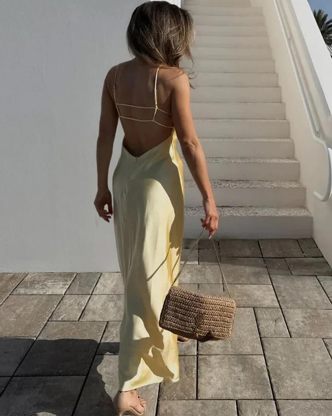 ZEYA - Fiora Satin Backless Maxi Dress