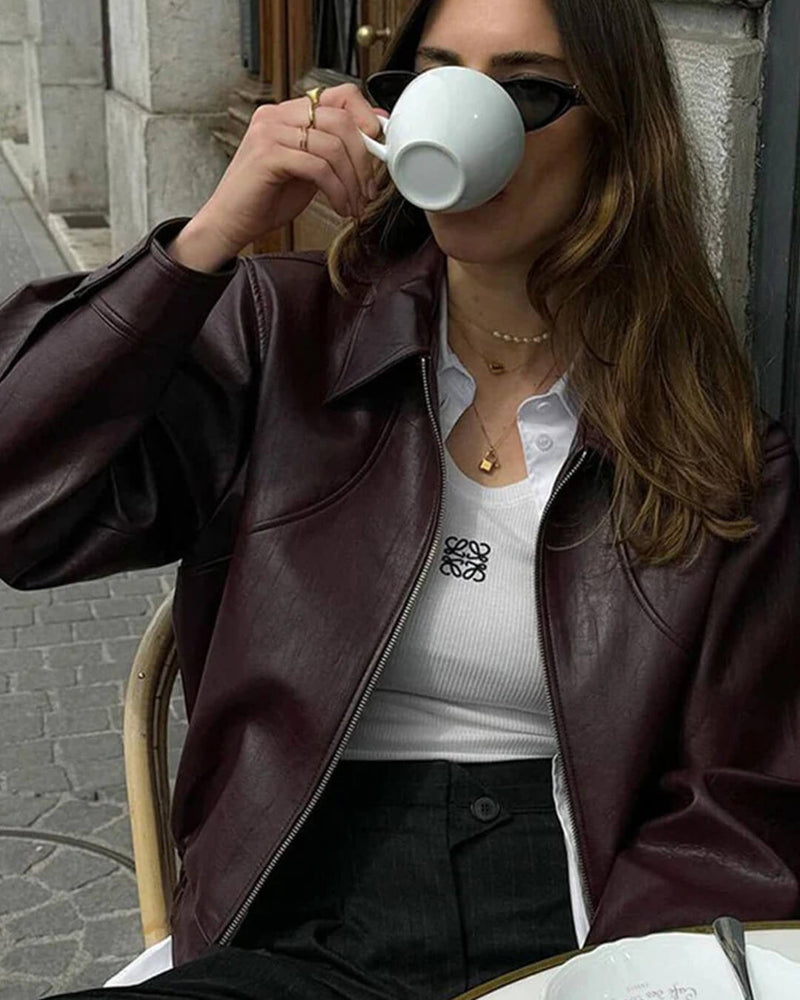 Chaqueta bomber de polipiel Florence