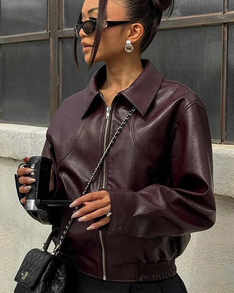Chaqueta bomber de polipiel Florence