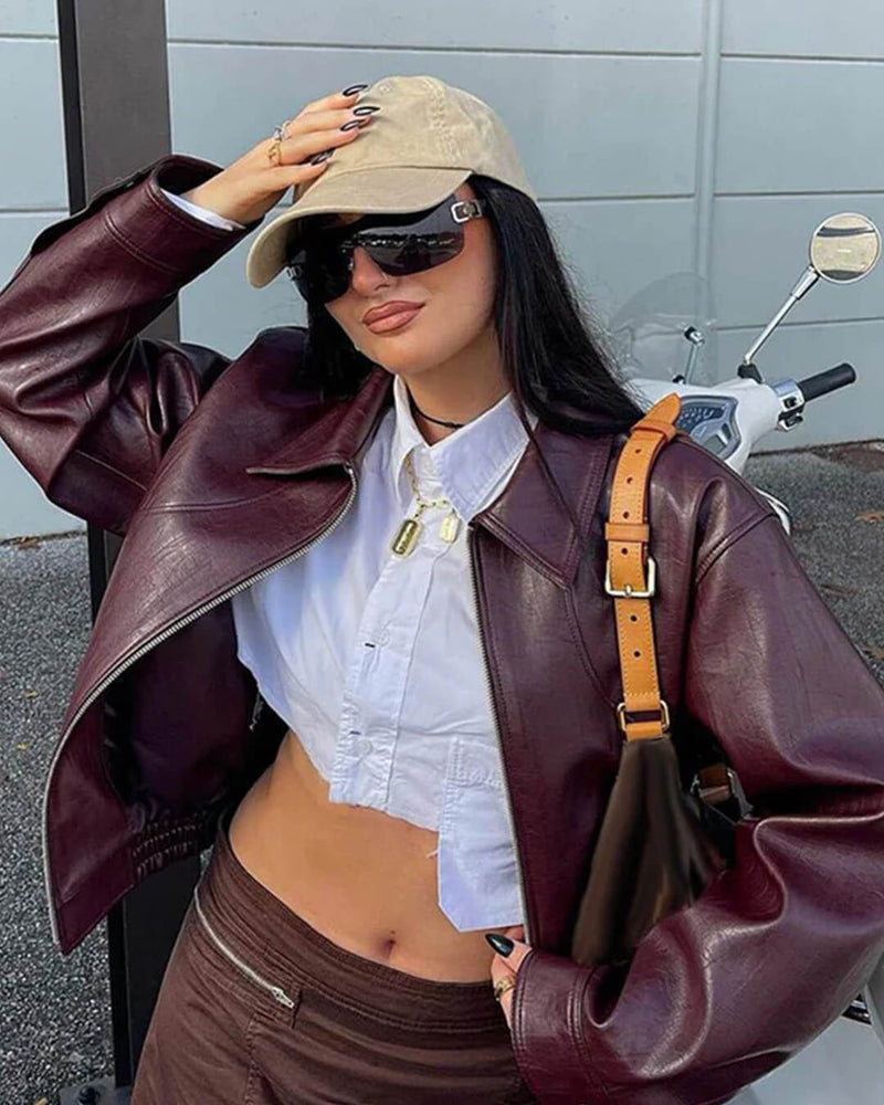 Chaqueta bomber de polipiel Florence