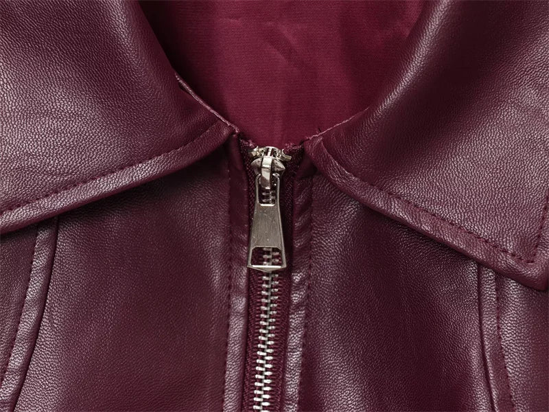 ZEYA - Florence Faux Leather Bomber Jacket