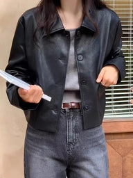 Chaqueta corta de piel sintética Gianne