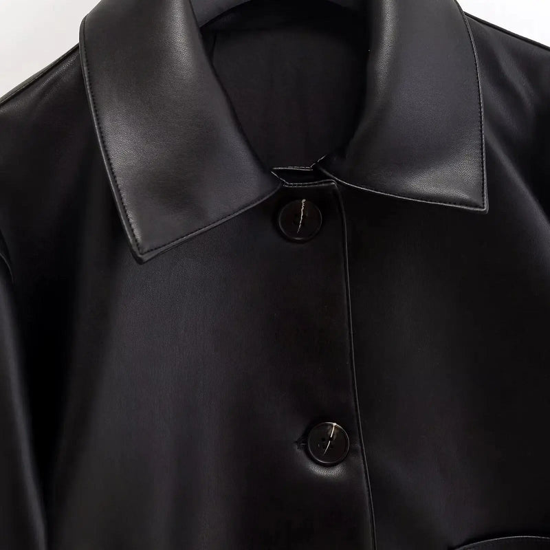 ZEYA - Gianne Cropped Faux Leather Jacket