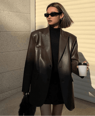 Blazer extragrande de cuero vegano Glaiza