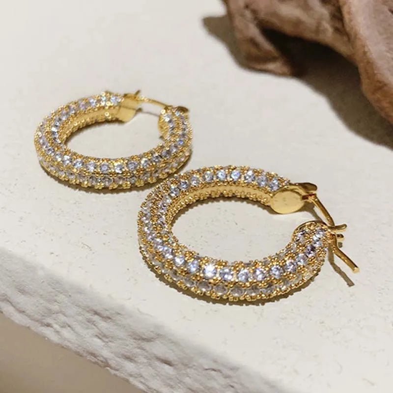 ZEYA - Greta Pave Hoop Earrings